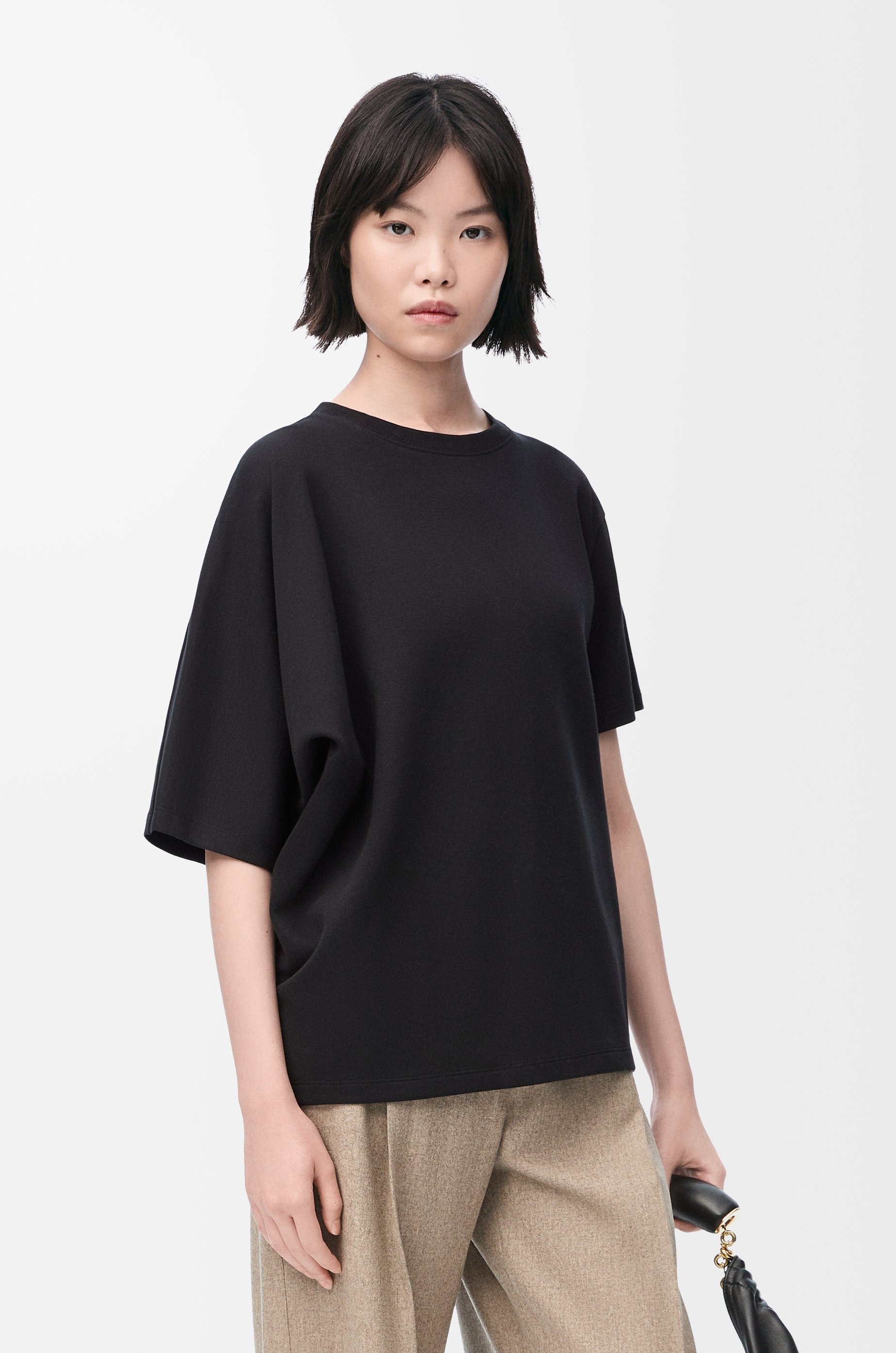 Draped T-shirt in cotton blend - 3