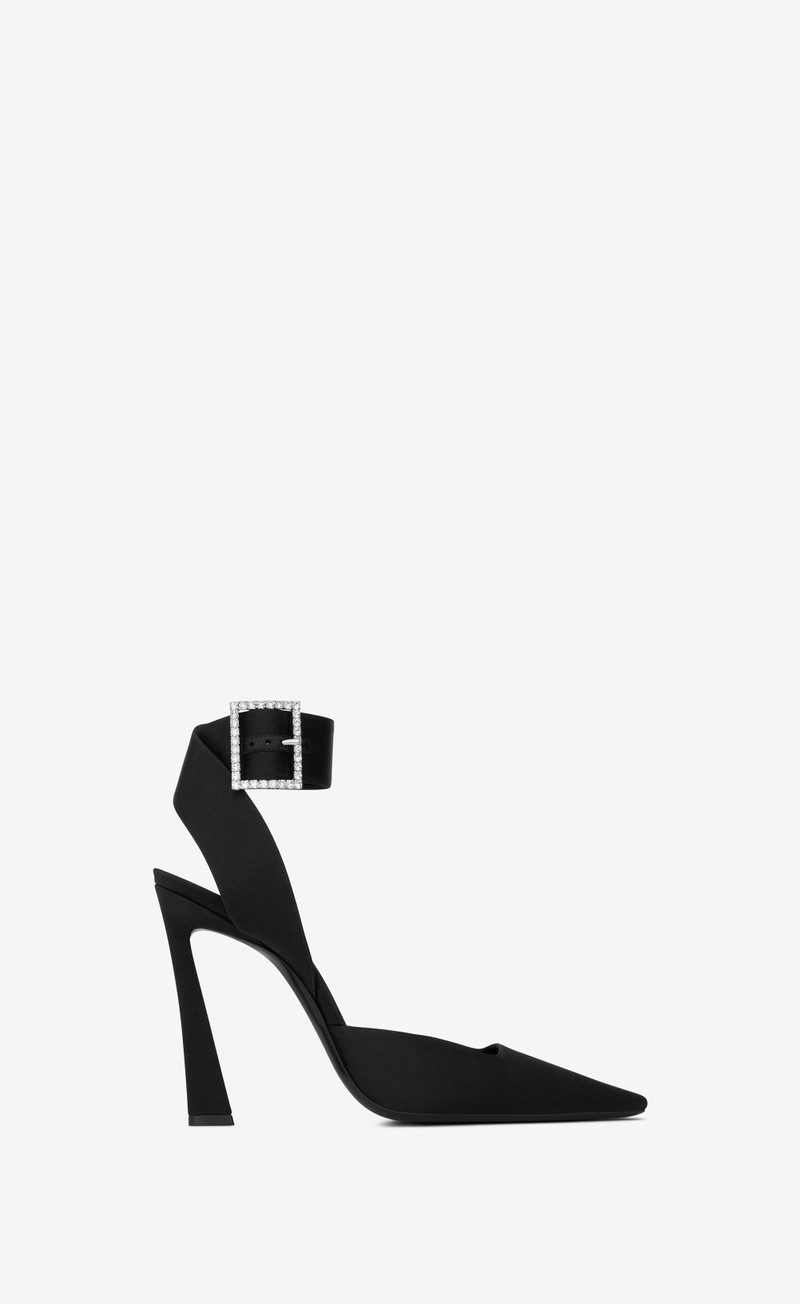 fanny slingback pumps in crepe satin - 1