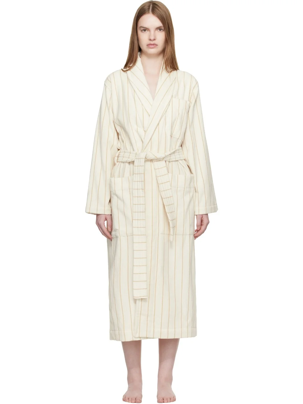 Off White Terry Classic Bathrobe - 1