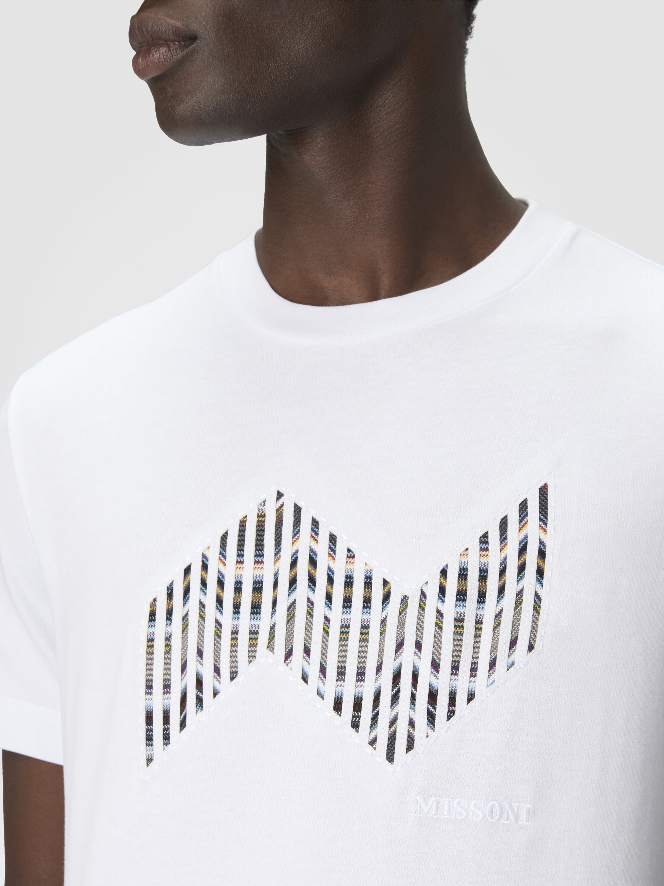 Missoni Short Sleeve T-shirt With Geometric Zigzag Insert And Logo in Multicoloured at Nordstrom - 4