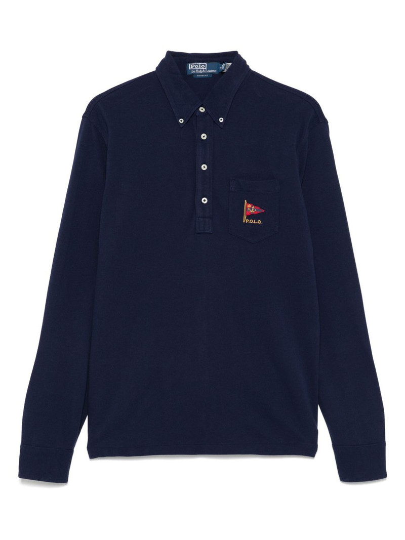 logo-embroidered polo shirt 1