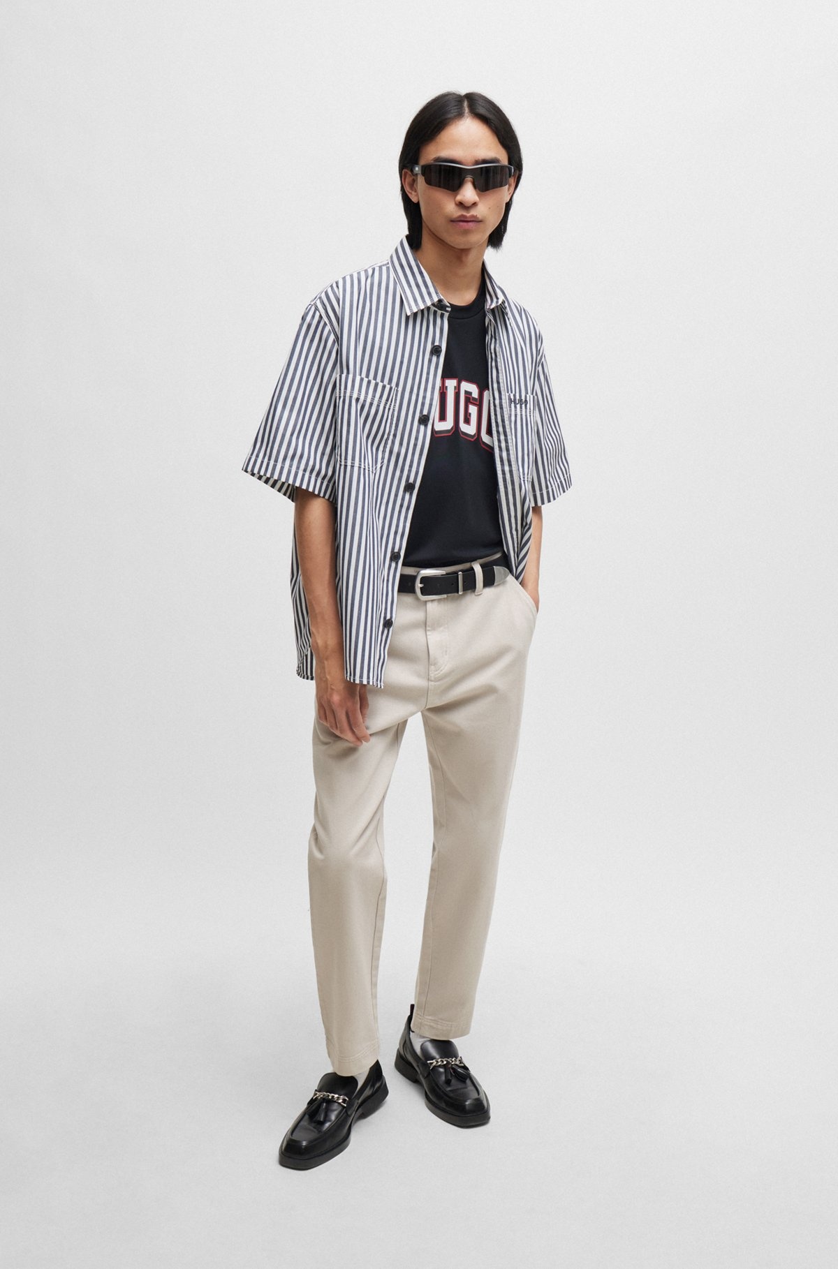 TAPERED-FIT CHINOS IN COTTON GABARDINE - 3