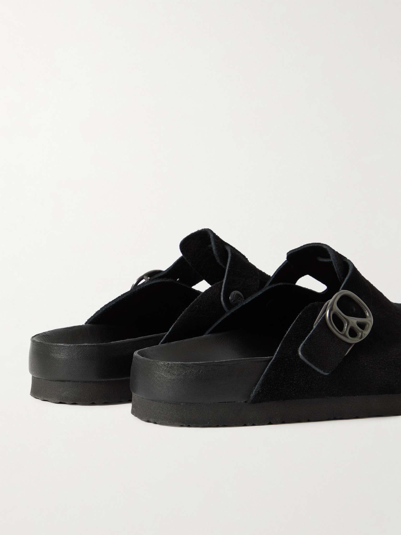 Perforated Suede Clogs - 5
