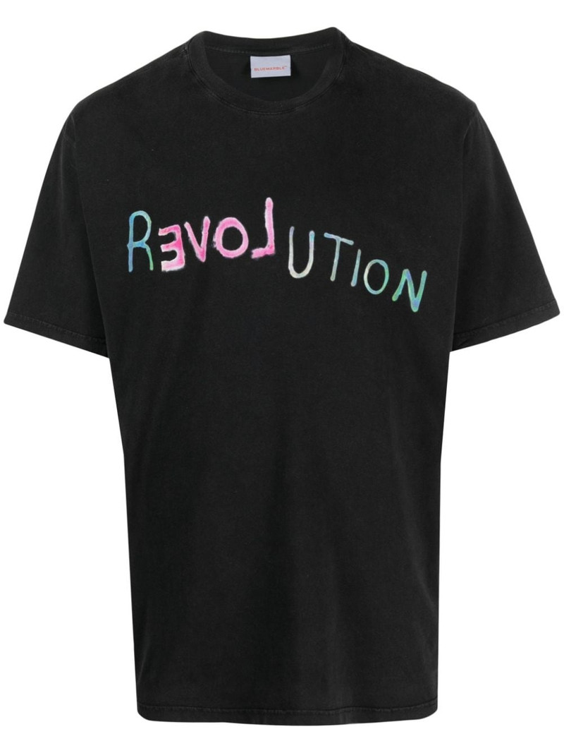 text-print cotton T-shirt 1