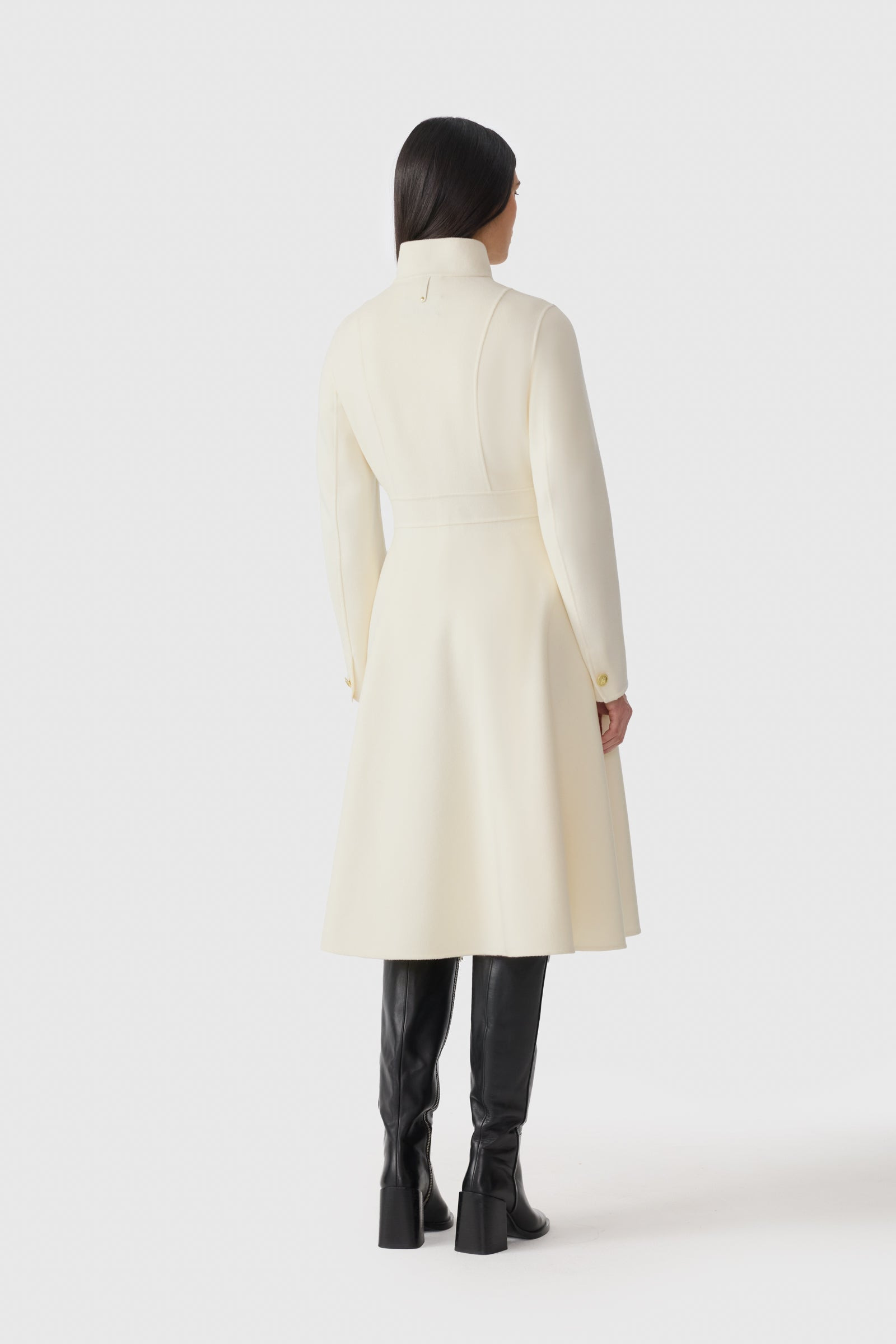ANNIA Asymmetrical Wool Coat - 4