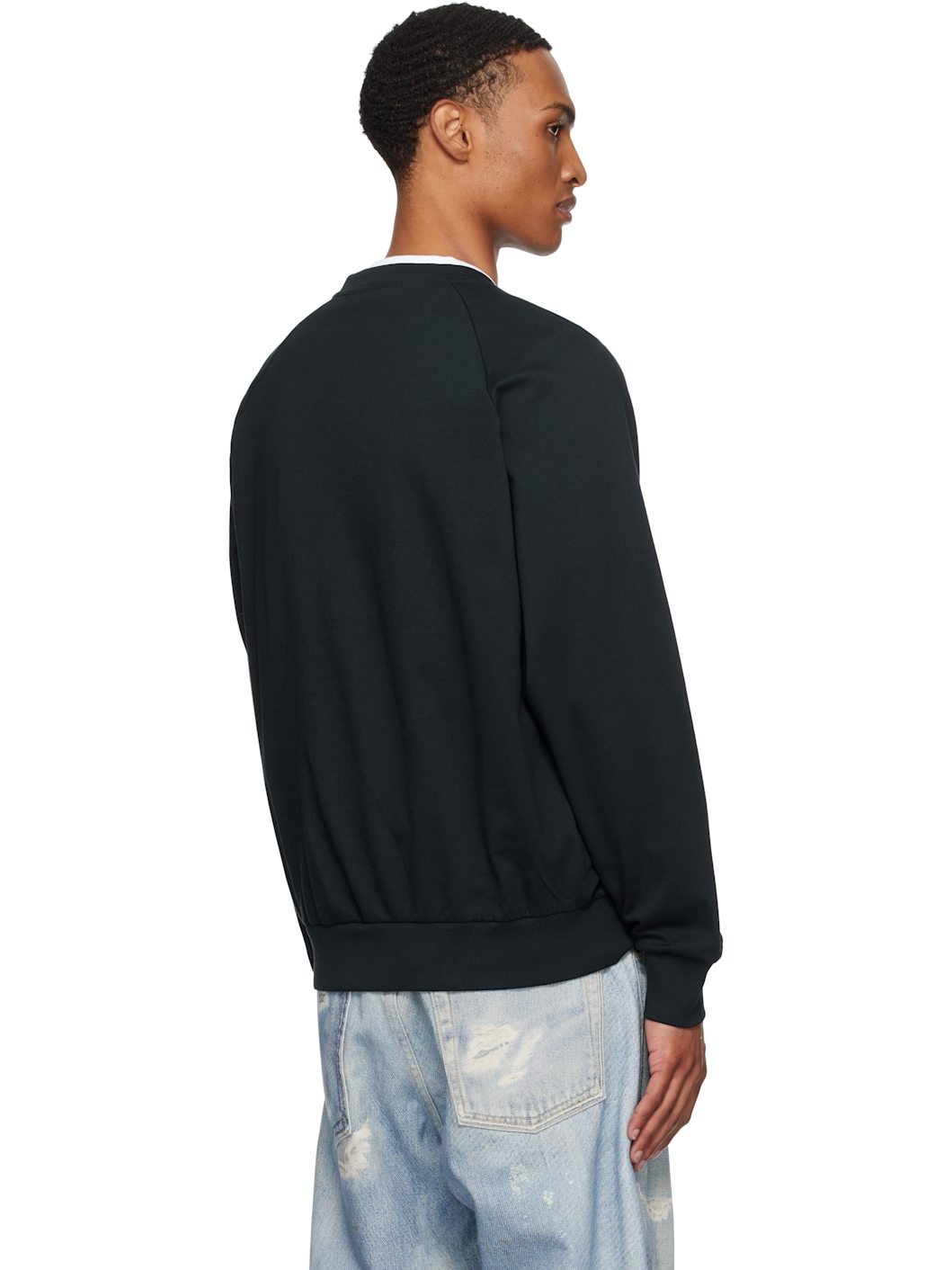 Navy Marten Relaxed Raglan Light Sweatshirt - 3