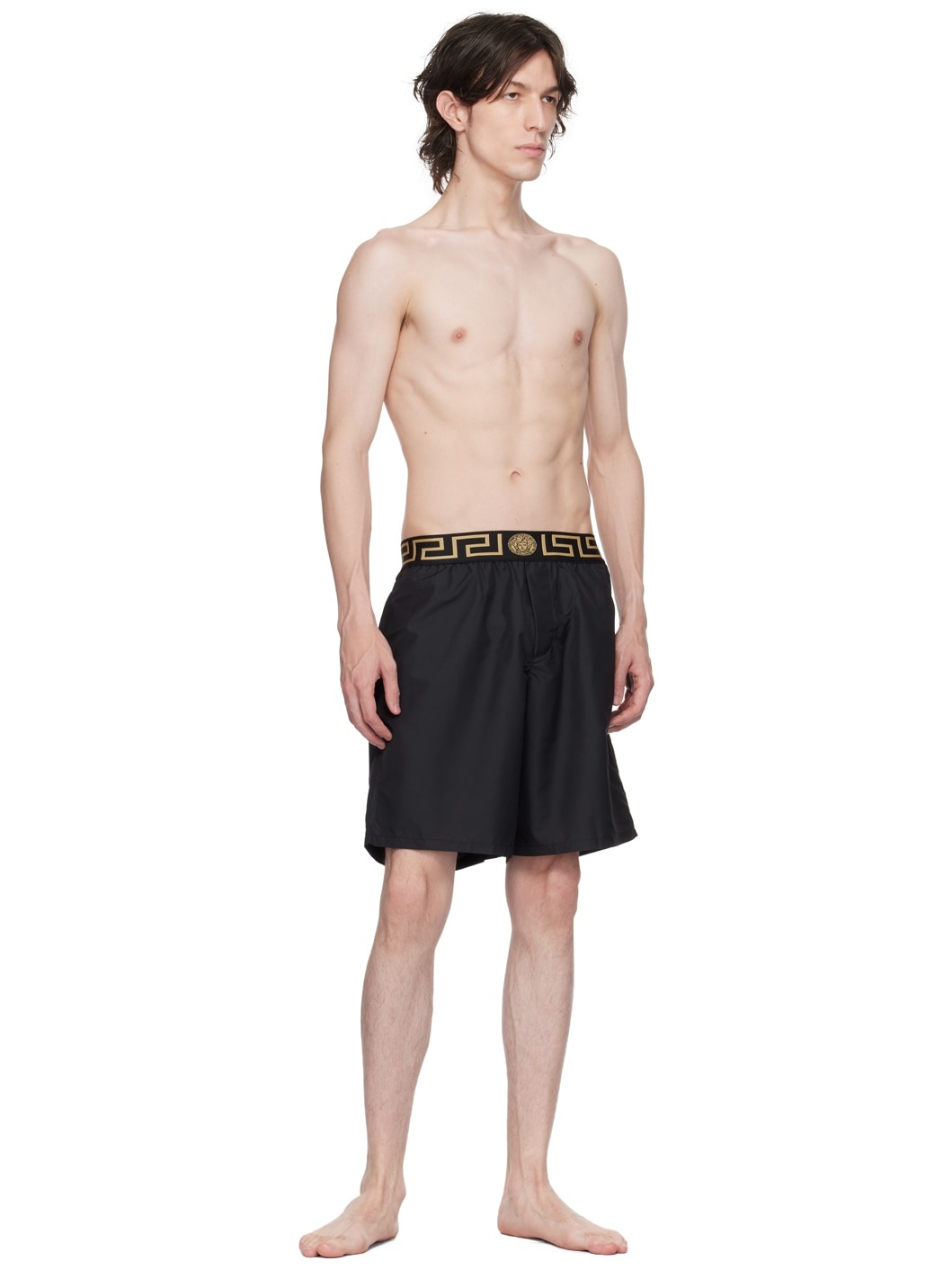 Black Greca Swim Shorts - 4