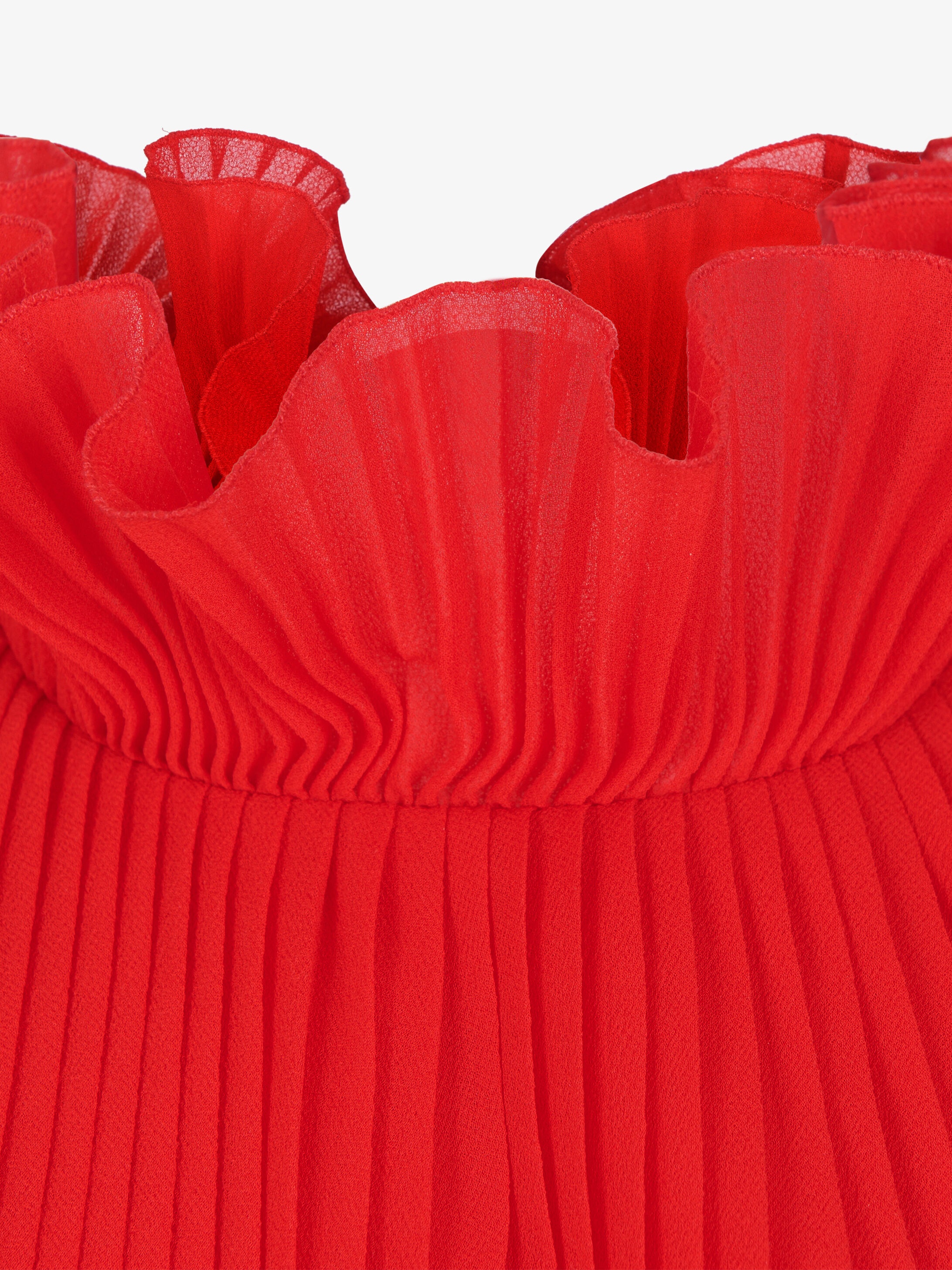 Pleated evening dress with ruffles - 9