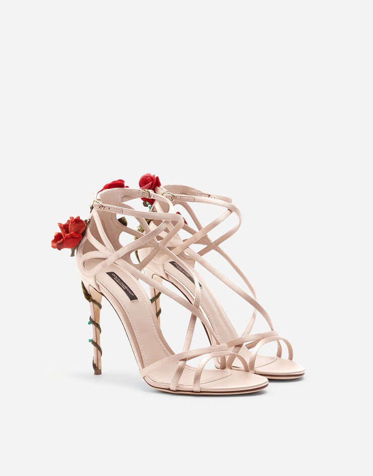 Satin sandals with embroidery - 2