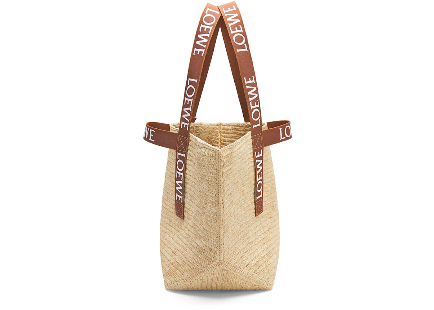 LOEWE Fold Shopper In Raffia Natural/Tan - 2