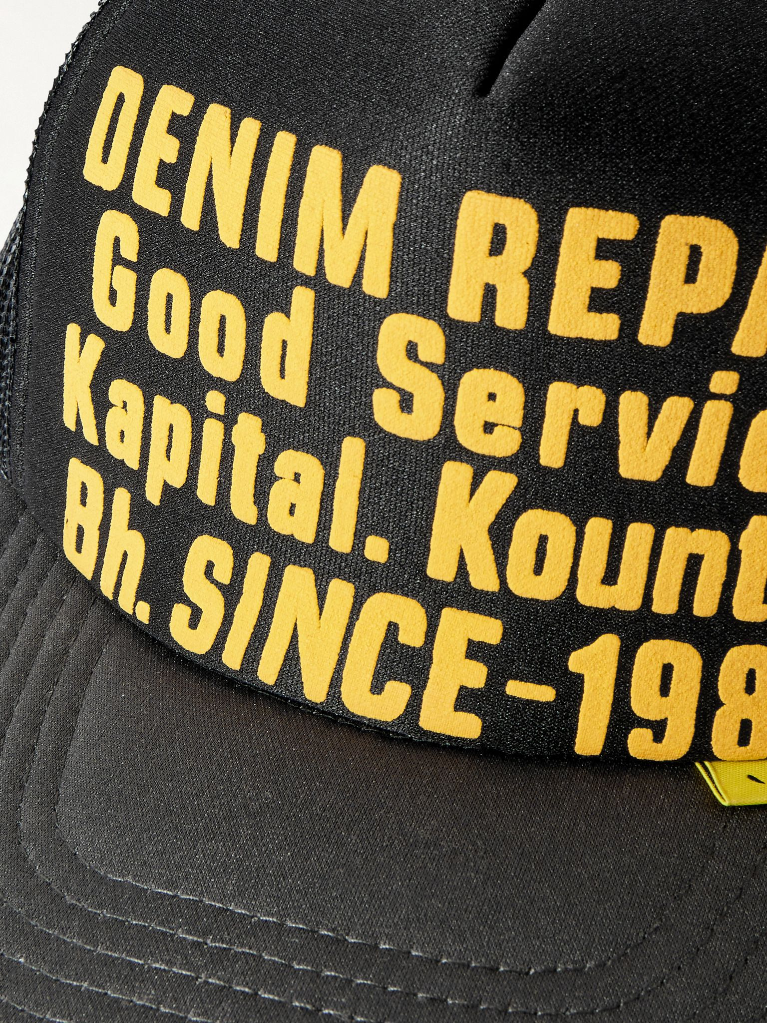 Printed Scuba and Mesh Trucker Cap Black - 4