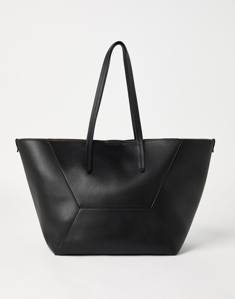 Brunello Cucinelli BC Duo large bag in calfskin with monili outlook