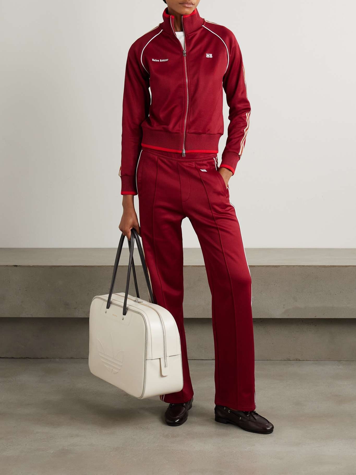 Shine embroidered striped jersey track jacket - 2