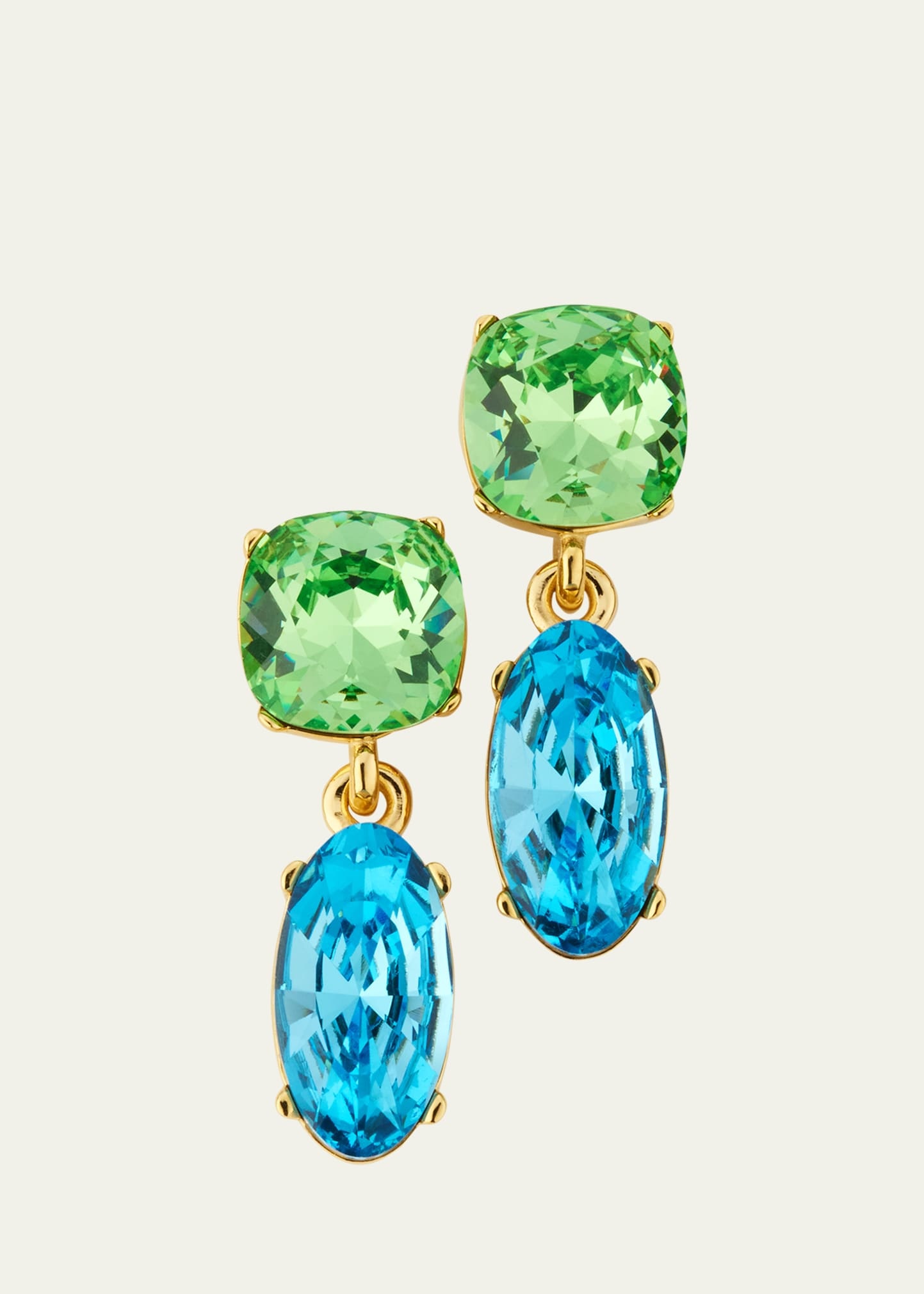 Crystal Two-Drop Earrings - 1