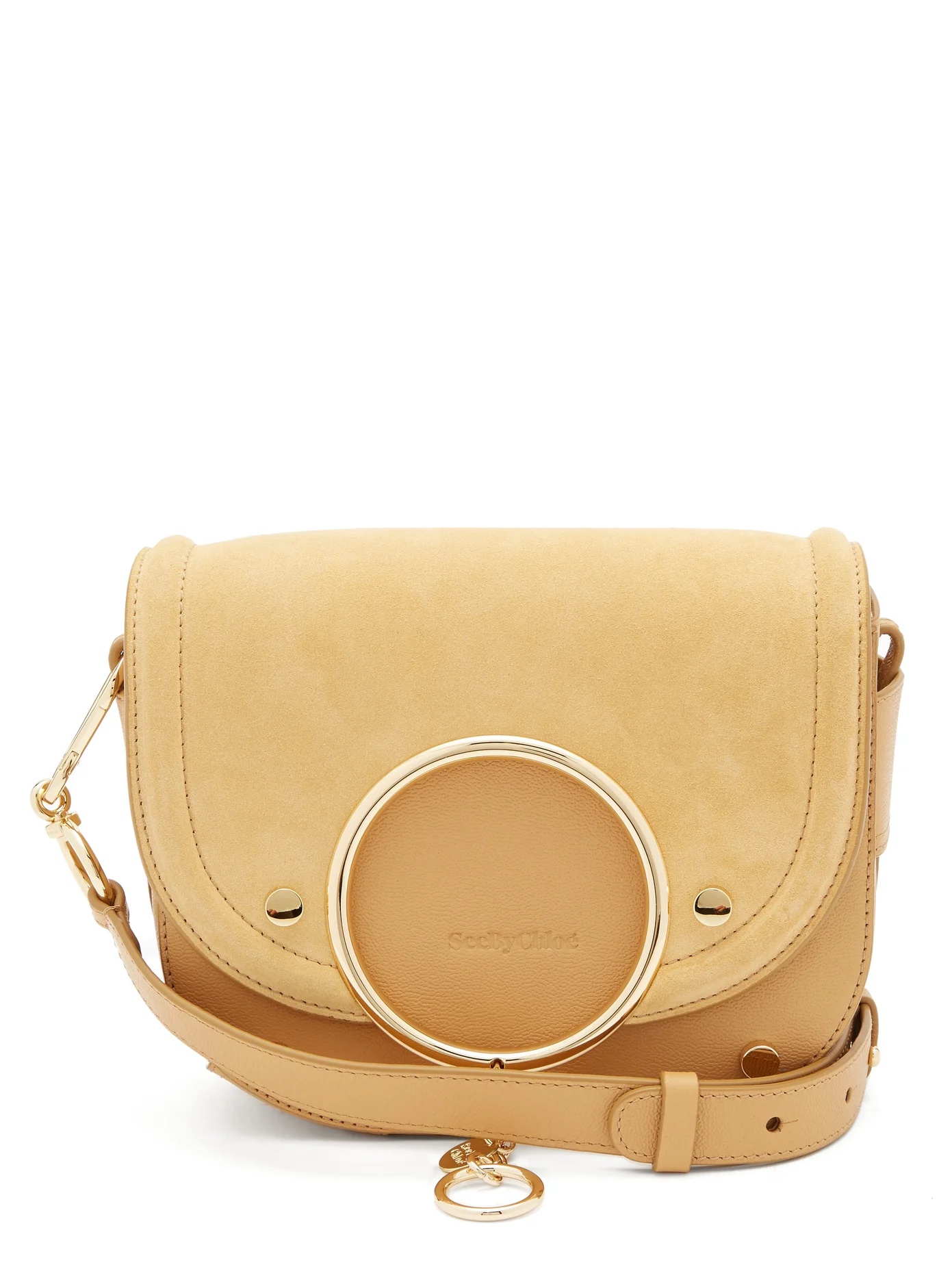 Mara small suede and leather cross-body bag - 1