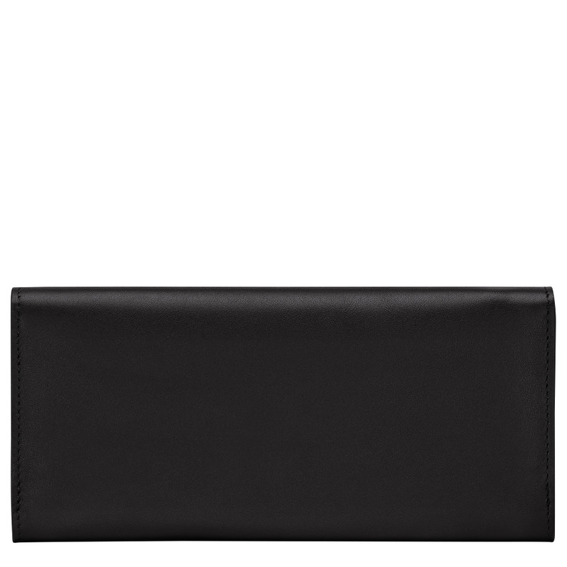 Longchamp Le Roseau Long continental wallet Black - Leather outlook