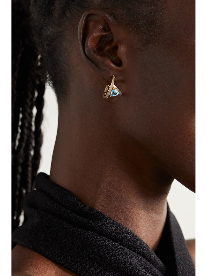 MATEO 14-karat Gold, Topaz And Diamond Earrings outlook