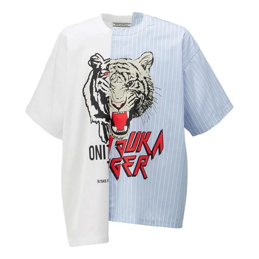 Onitsuka Tiger Graphic T-shirt 'White Blue' 2183B319-100 - 1