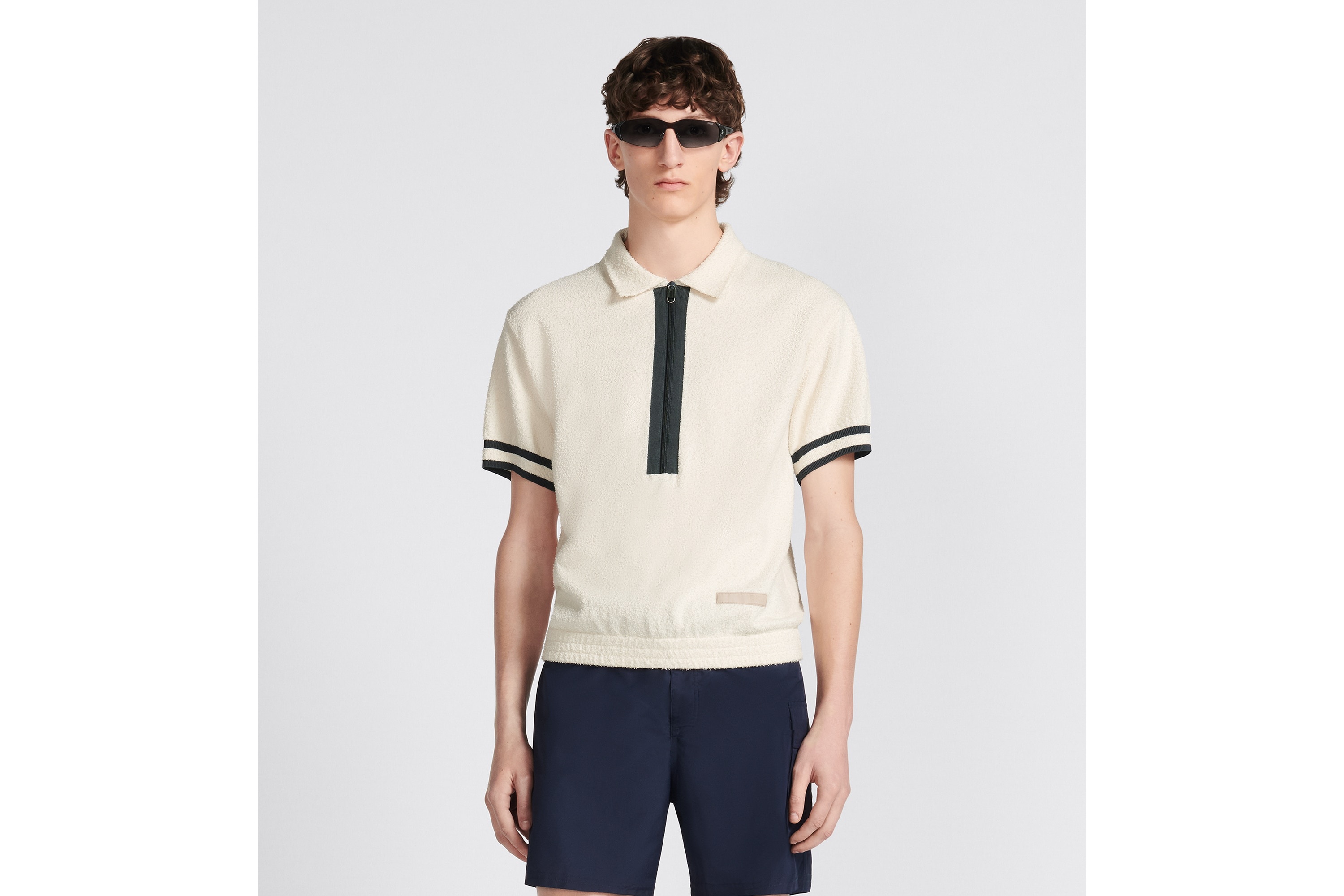 Short-Sleeved Sweater with Zipper - 4