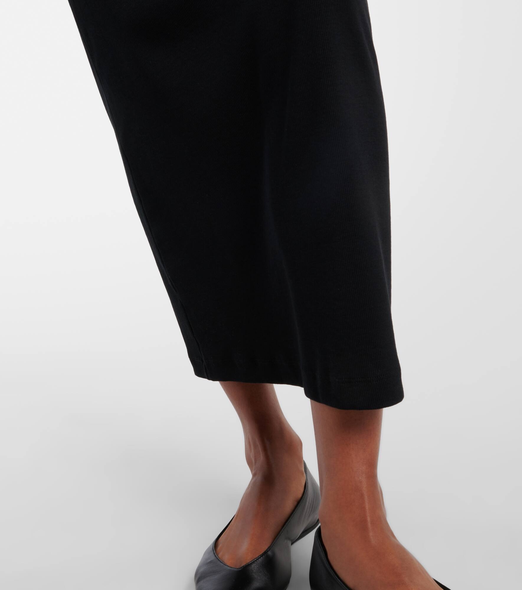 Ribbed-knit cotton-blend jersey midi dress - 5