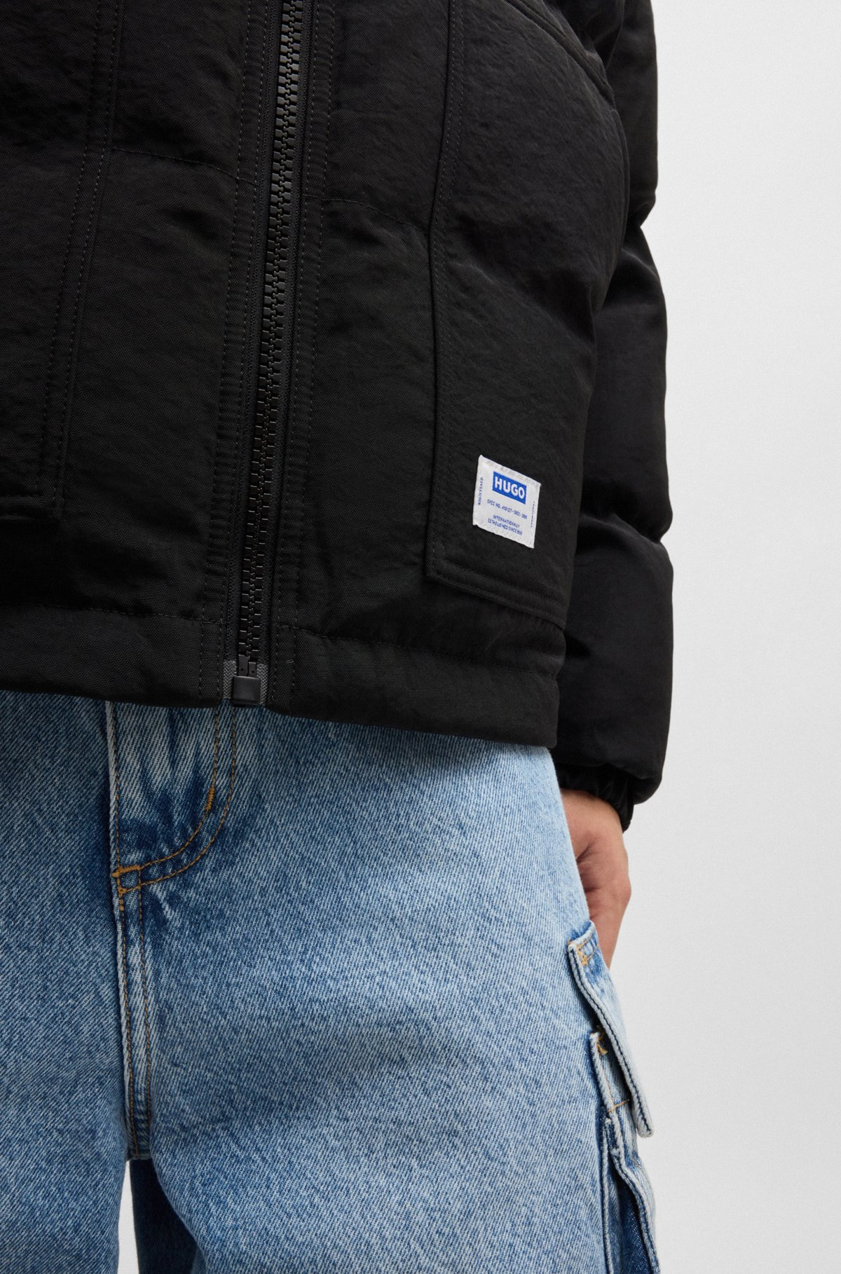 SLIM-FIT WATER-REPELLENT PUFFER JACKET WITH LOGO LABEL - 6