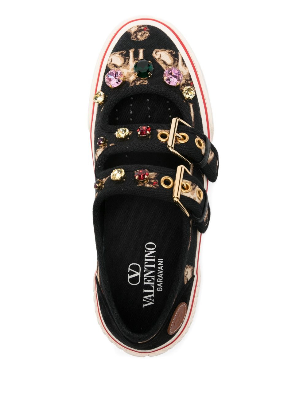 double-buckle slip-on ballerina sneakers - 4
