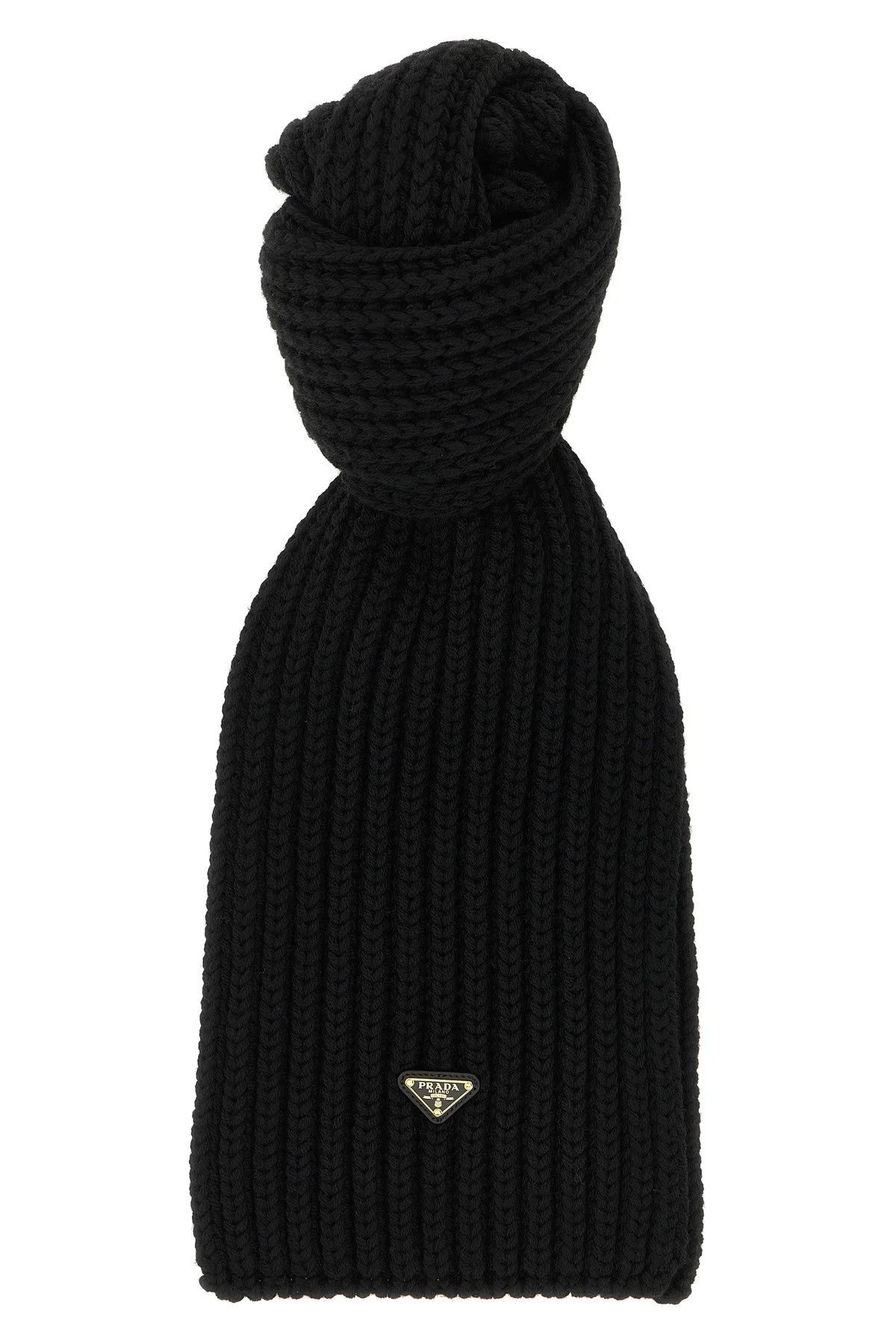 Ribbed Wool Scarf With Logo - 1