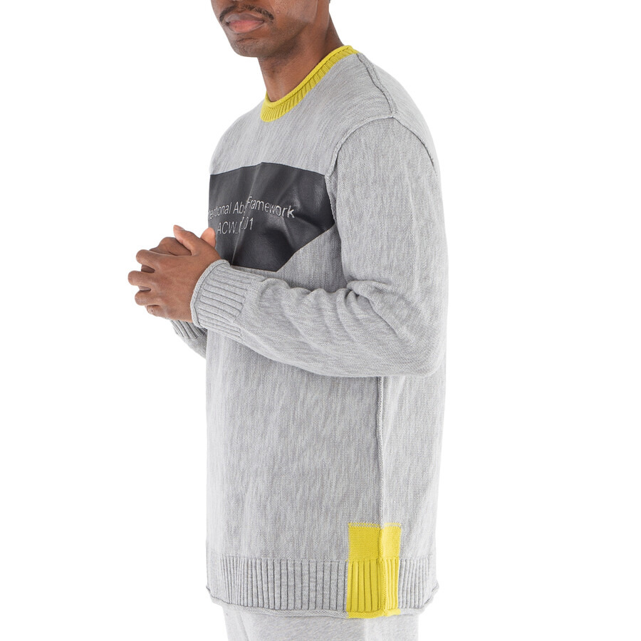 A Cold Wall Light Grey Framework Crewneck Graphic Sweater - 5