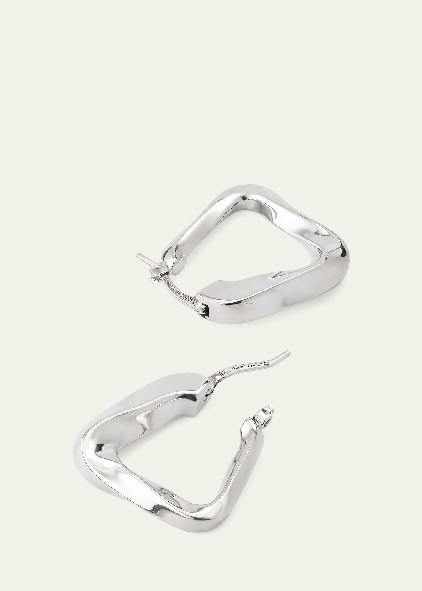Sterling Silver Twisted Hoop Earrings - 4