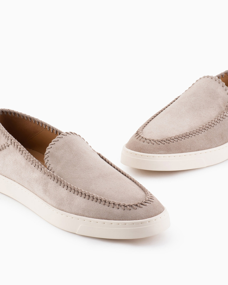 GIORGIO ARMANI Galleria 3 suede slip-ons outlook