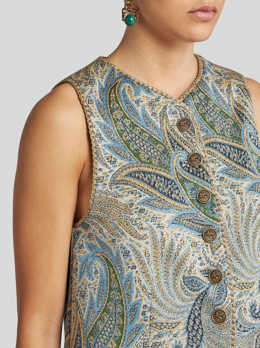 PAISLEY JACQUARD WAISTCOAT - 3