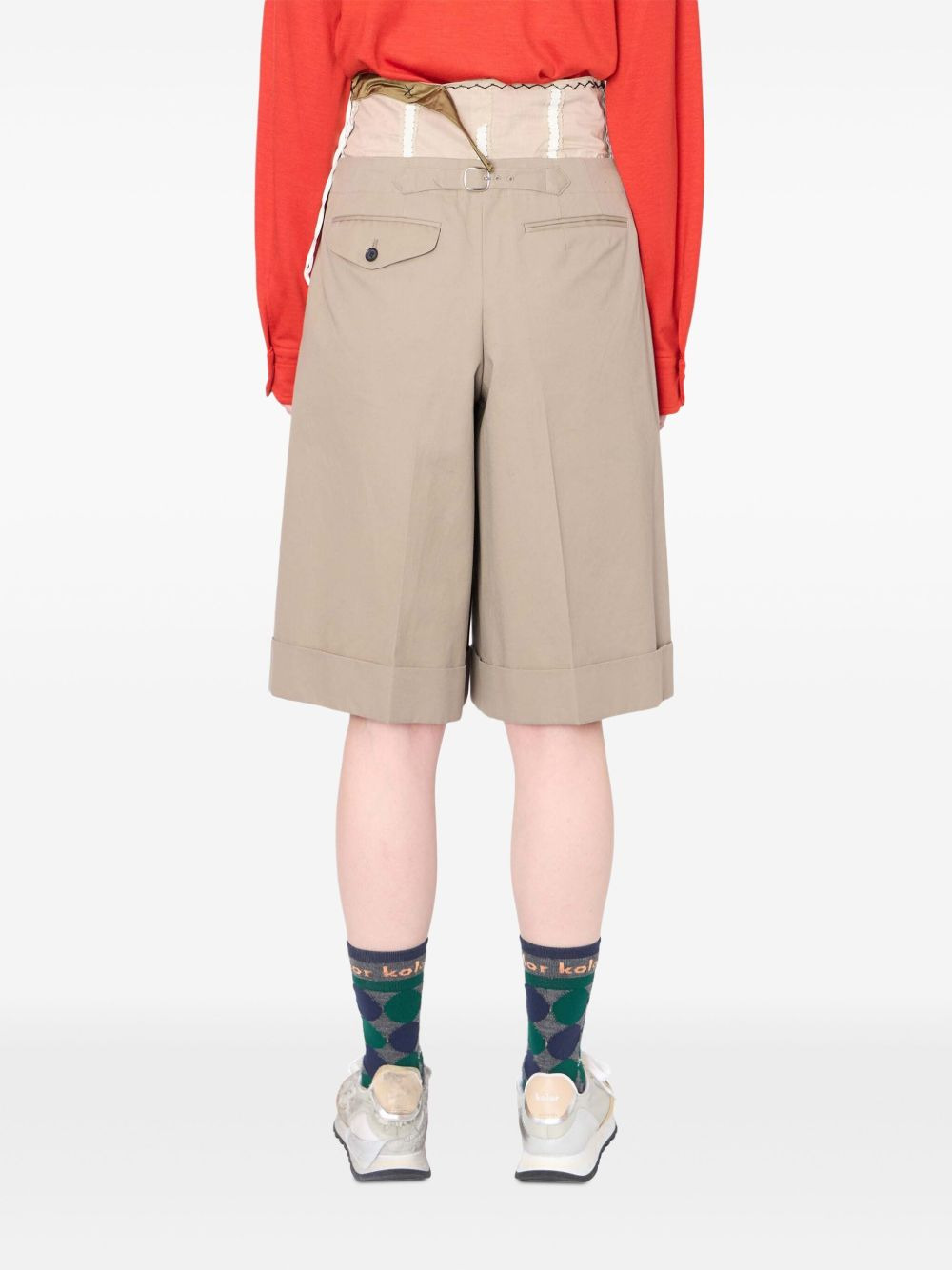 pleated panelled shorts - 2