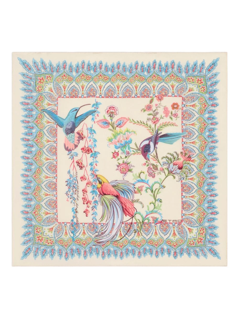 flora fauna silk pocket square - 1