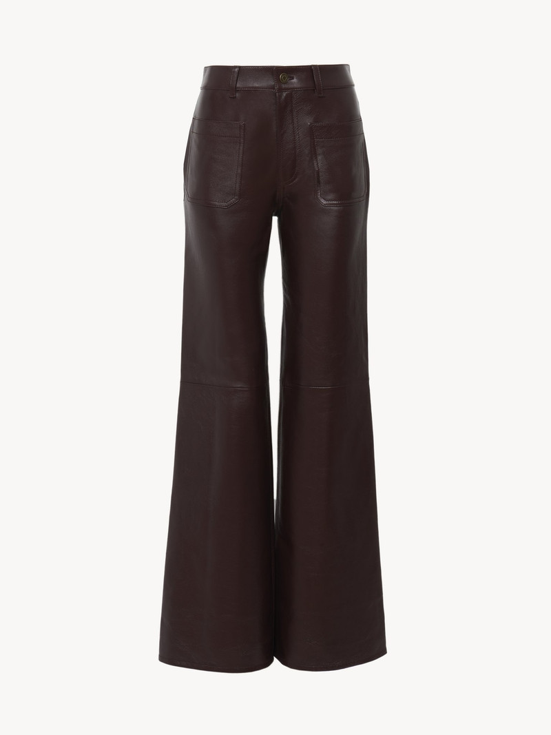 Chloé CROPPED BOOTCUT PANTS IN CLASSIC NAPPA LEATHER outlook