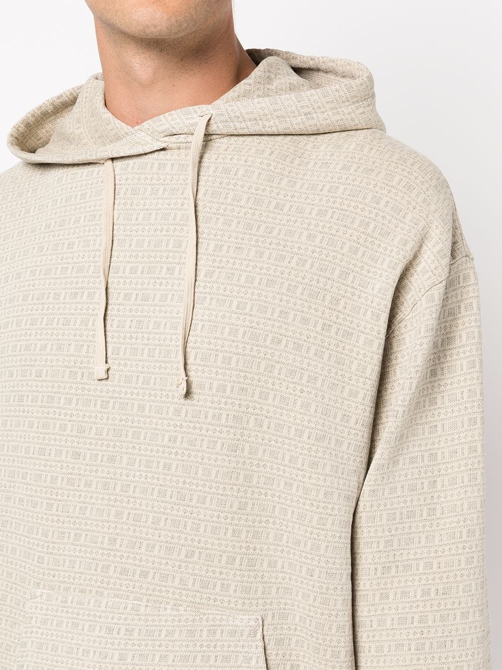 raw edge jacquard Terry hoodie - 5