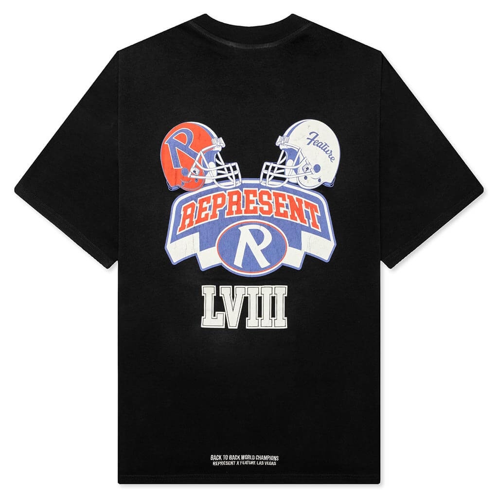 FEATURE X REPRESENT CHAMPIONS T-SHIRT - STAINED BLACK - 2