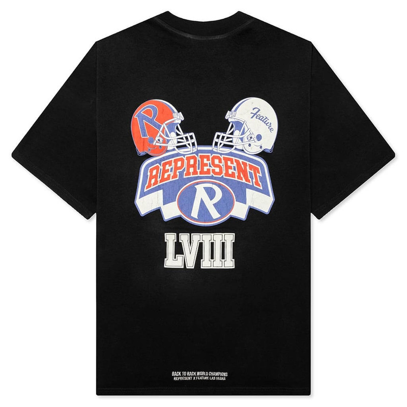 REPRESENT FEATURE X REPRESENT CHAMPIONS T-SHIRT - STAINED BLACK outlook