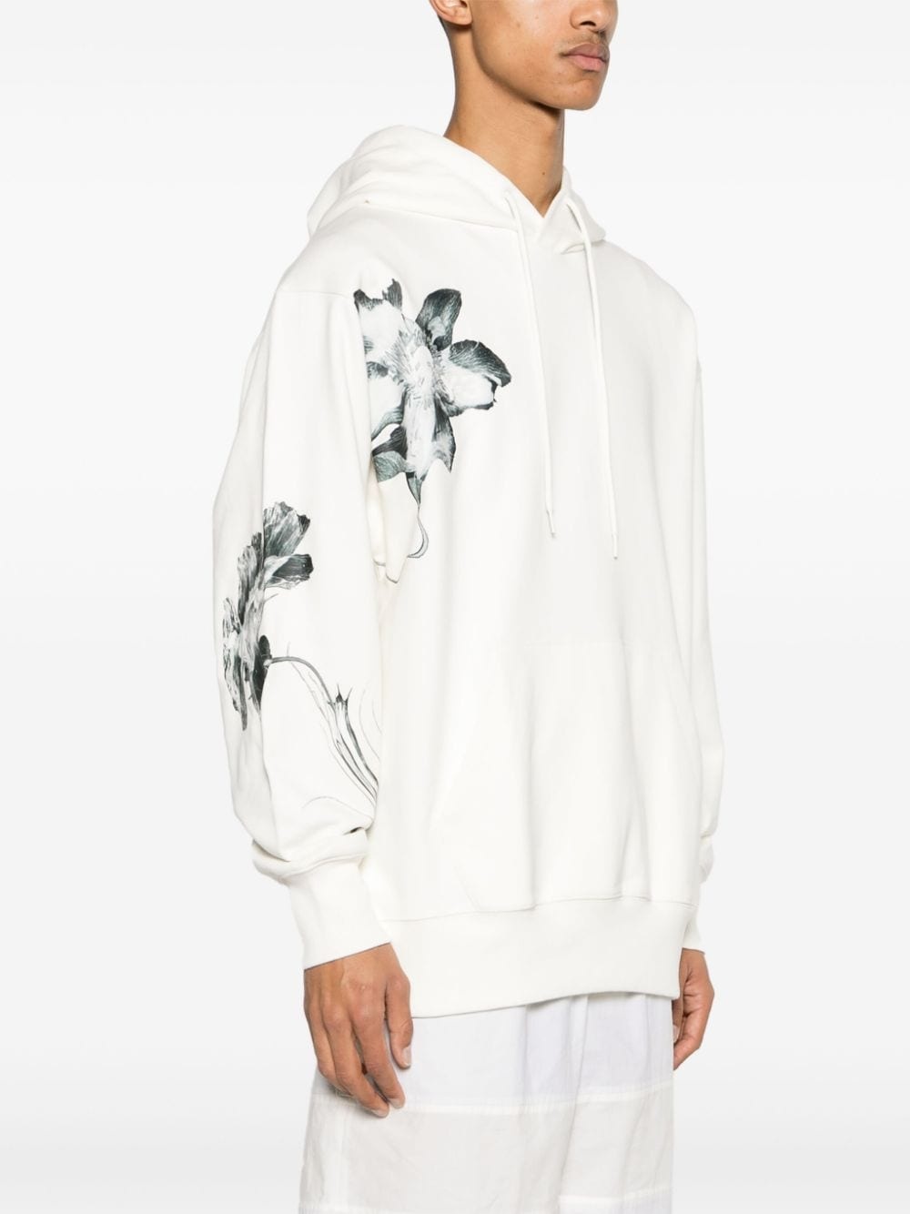 floral-print jersey hoodie - 4