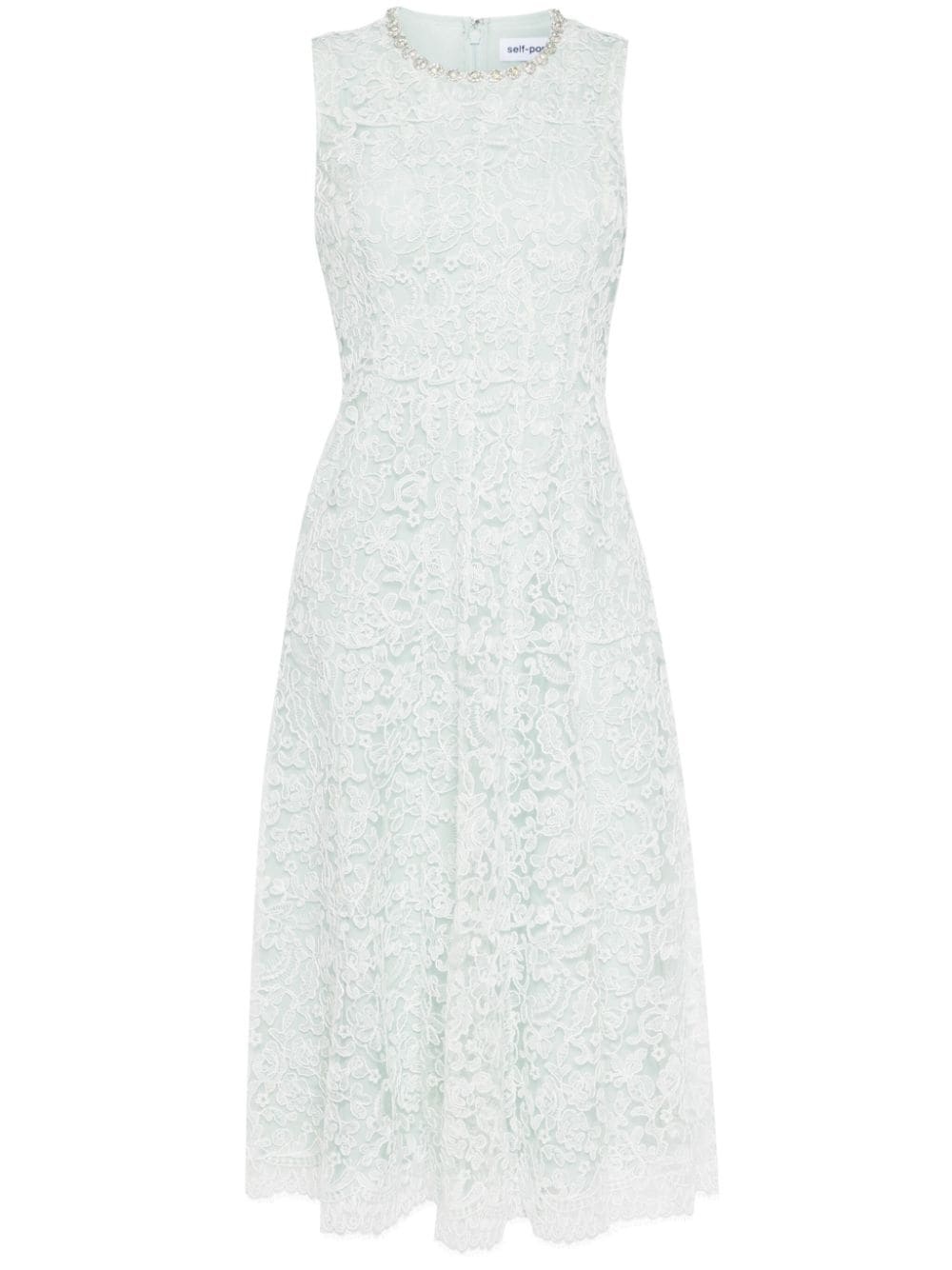 floral-lace midi dress - 1