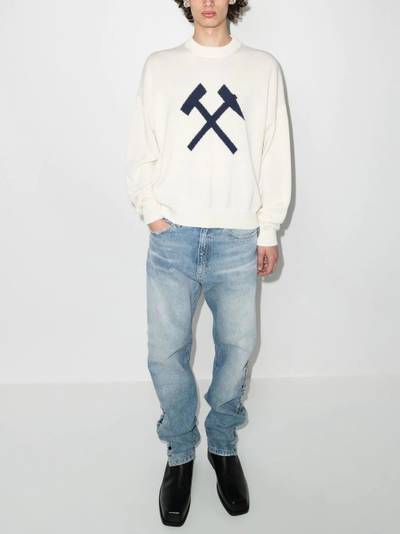 GmbH intarsia-logo crew-neck jumper outlook