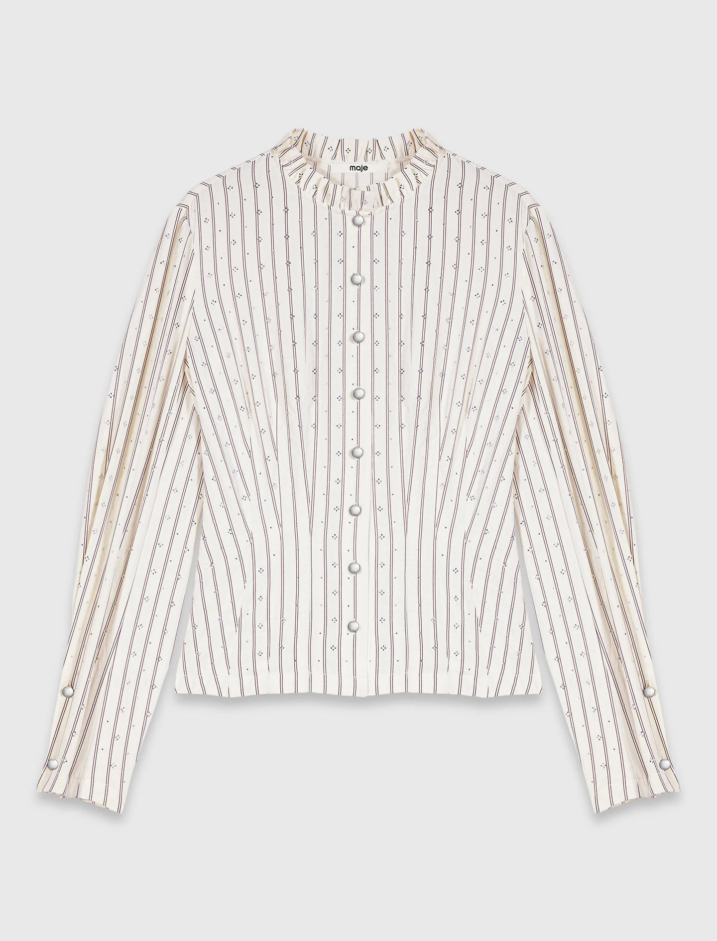 Rhinestone high-neck shirt - 1