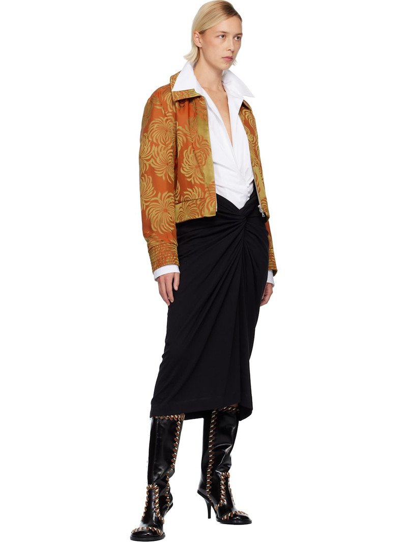 Dries Van Noten Orange Damask Jacket outlook