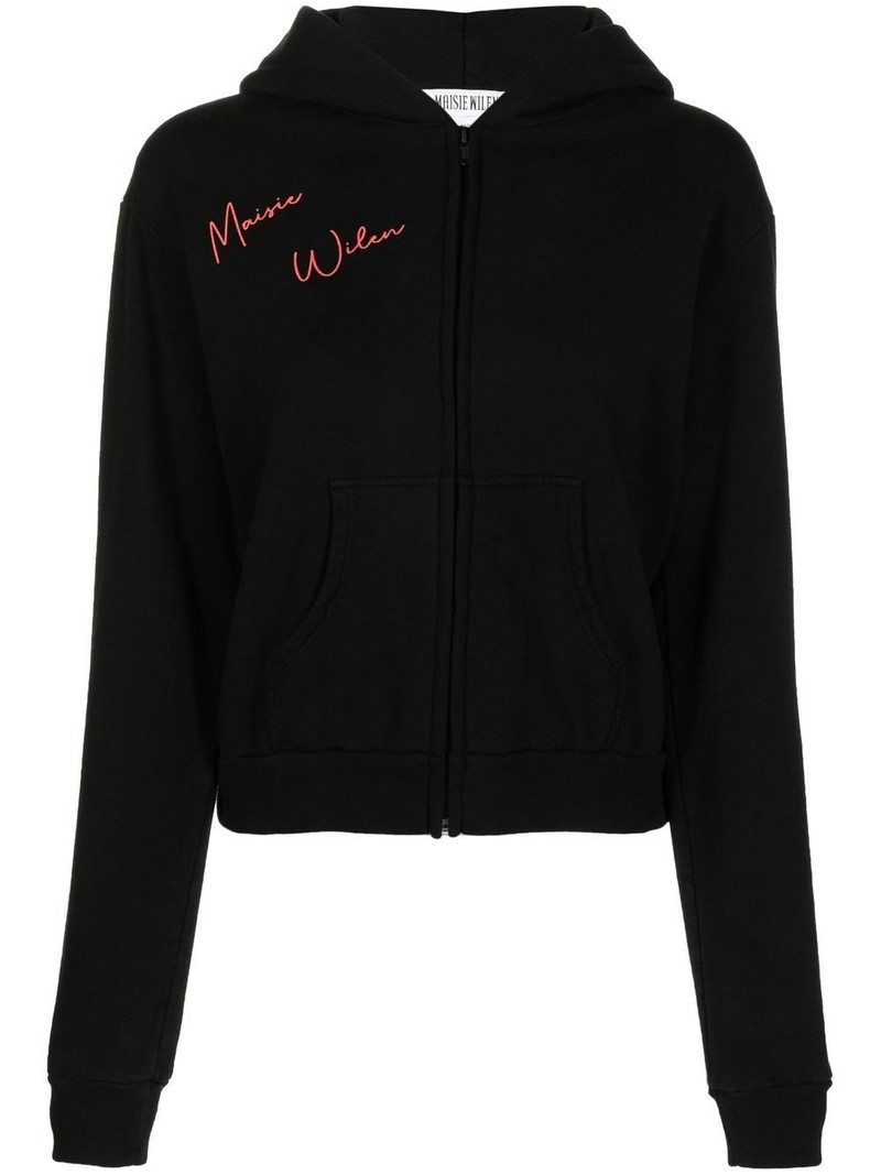 graphic-print zipped hoodie 1