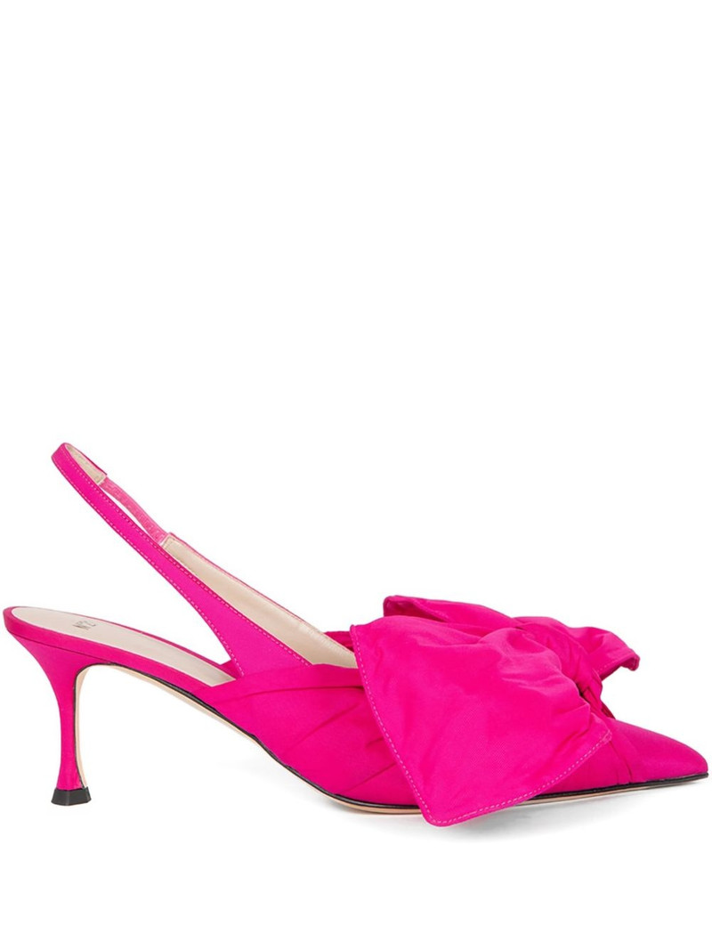 bow-embellished slingback pumps 1