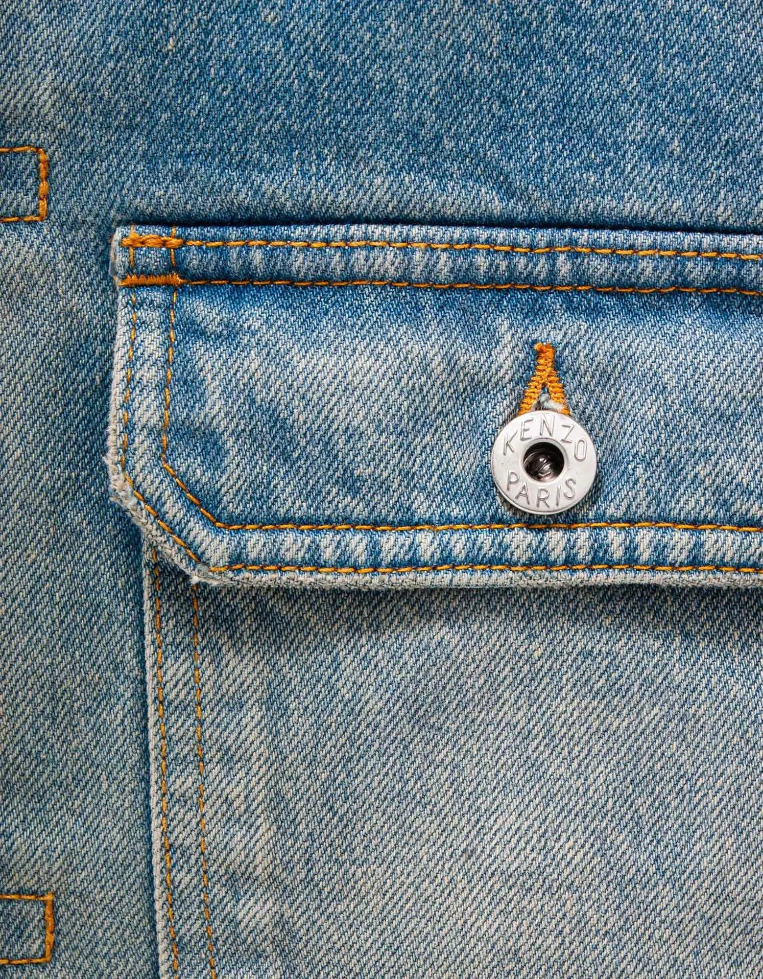 Kenzo Blue Stonewash Denim Jacket - 3