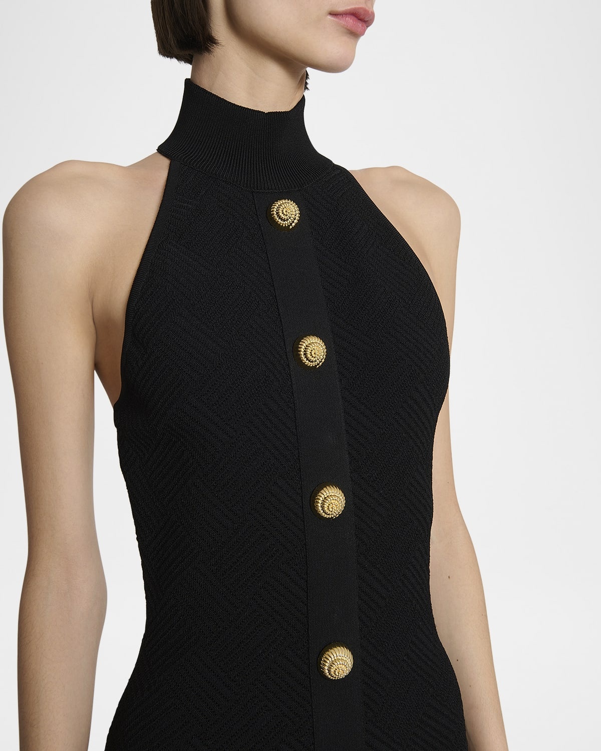 ワンピース Balmain Mini Vichy Dress Balmain Halter Vichy Knit Mini Dress | neimanmarcus | REVERSIBLE