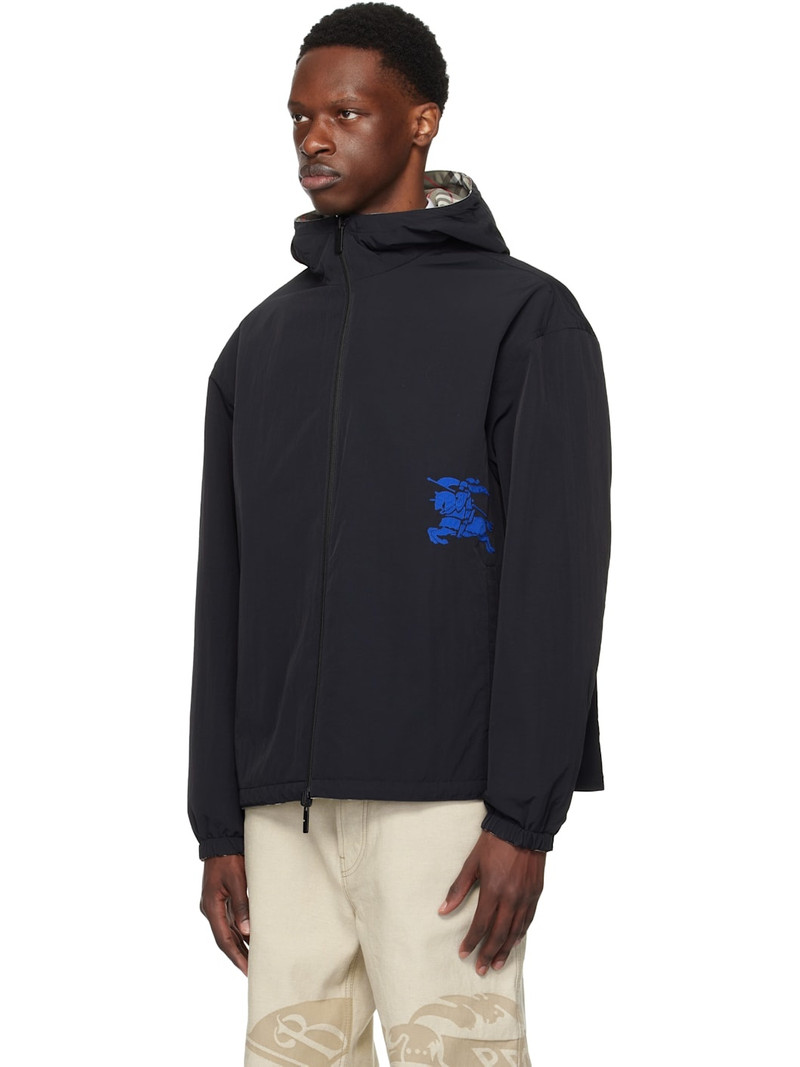 Burberry Taupe & Black Check Reversible Jacket outlook