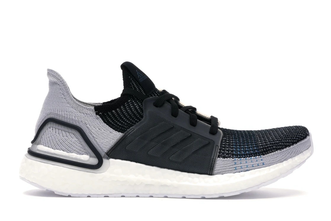 adidas Ultra Boost 19 Core Black Grey Six Shock Cyan - 1