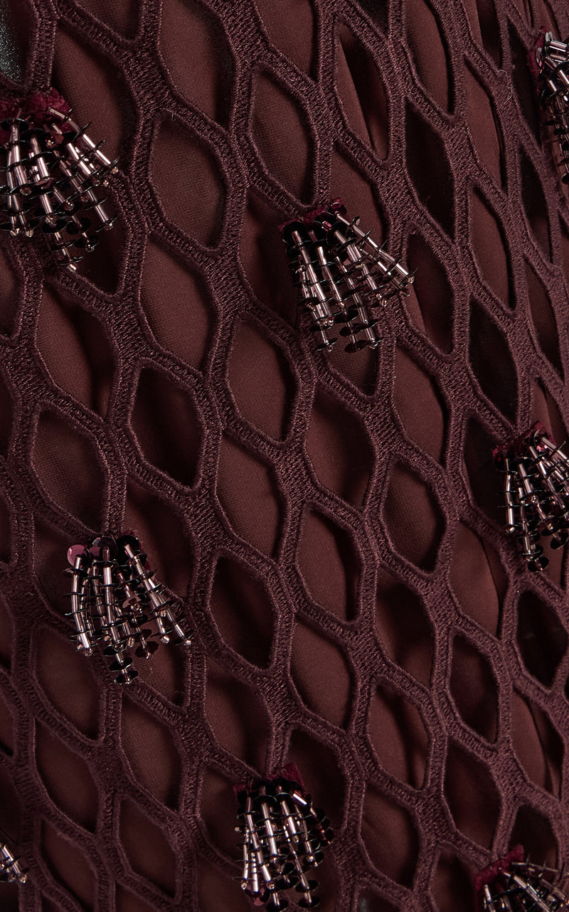 SIMKHAI Iridessa Bustier Gown burgundy outlook