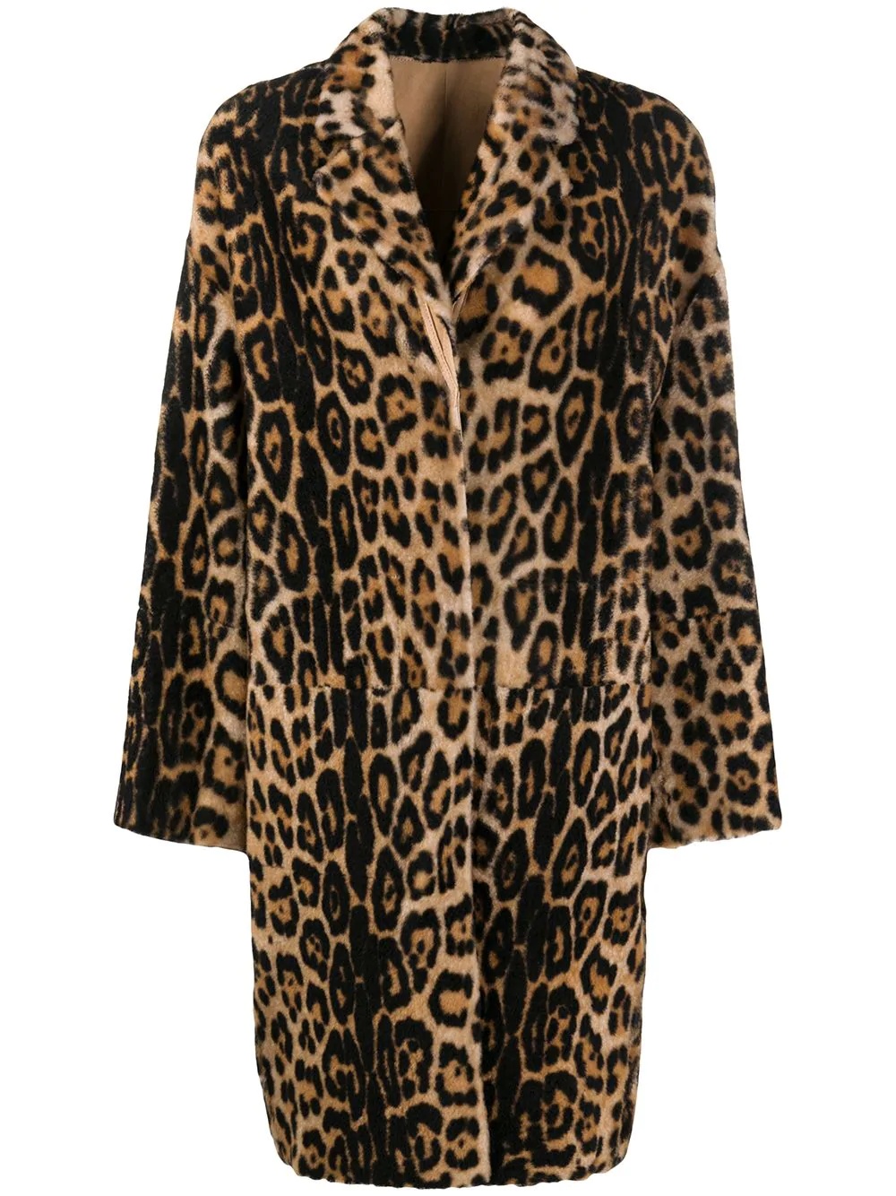 leopard print coat - 1